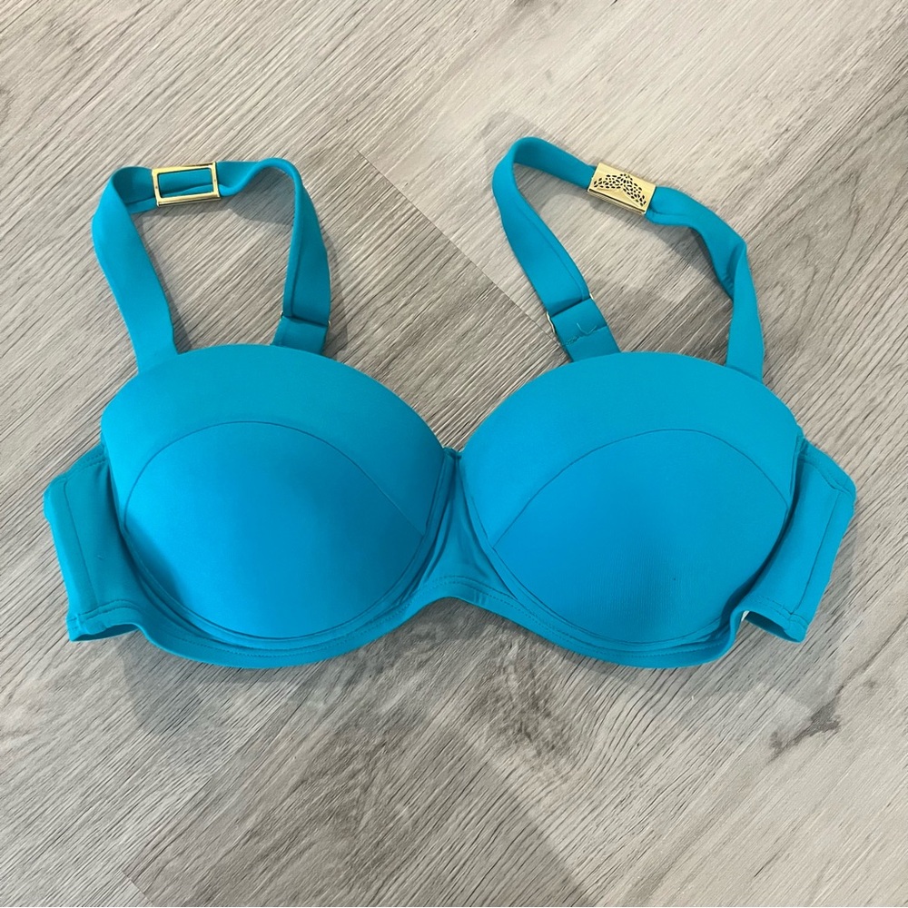 NEW Lisa Blue Teal Balconette Bikini Top